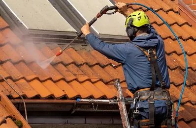 Démoussage et hydrofuge de toiture à Jumelles